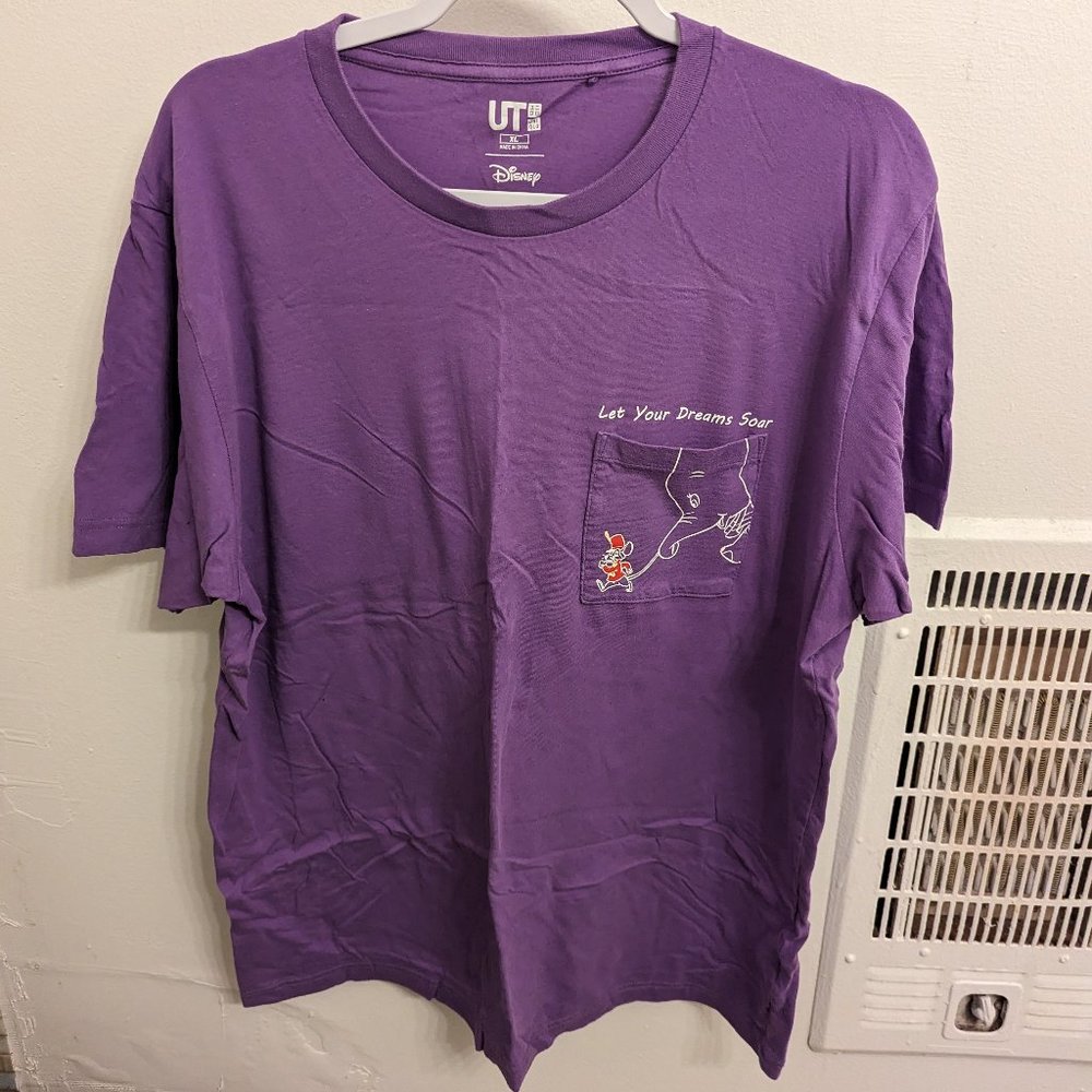 Disney x Uniqlo Purple Dumbo Pocket Tee Size XL